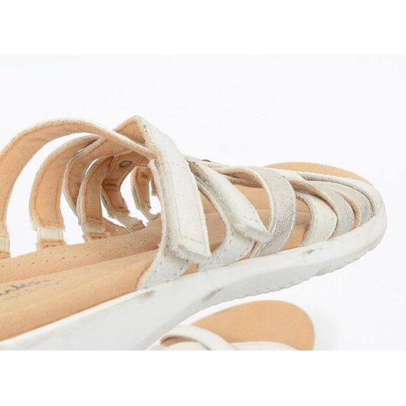 Clarks Elizabelle Rio Women's 9 Leather Slide Sandals Hook & Loop Slip On Comfy - Picture 9 of 10